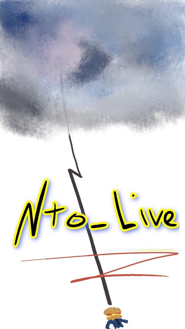 Nto_Live channel wordmark artwork with storm clouds